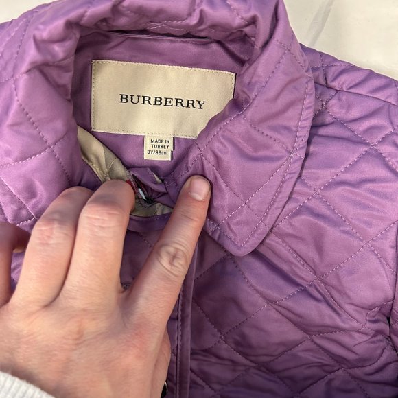 BURBERRY Children Purple Light Quilted Jacket Sz US 3Y - Picture 4 of 6